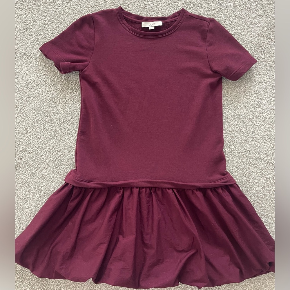 LOFT Bubble Hem Mini Dress (small)